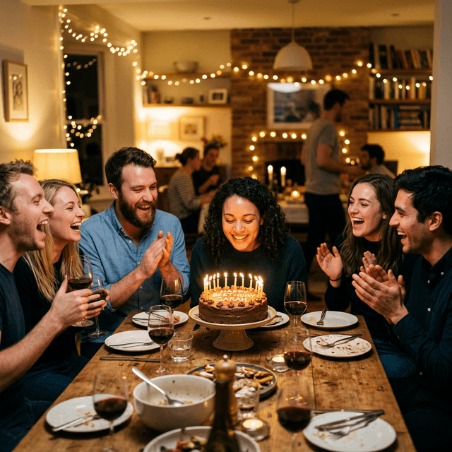 Adultes célébrant un anniversaire